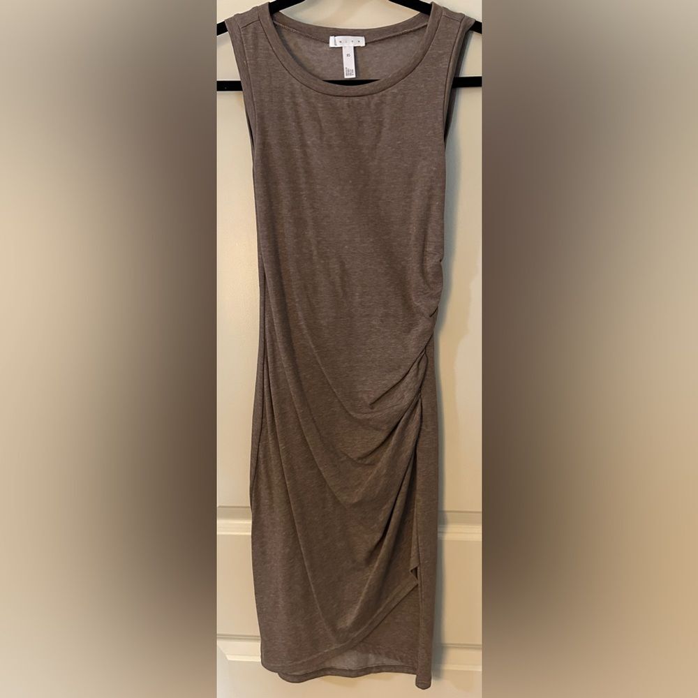 Leith Taupe Brown Sleeveless Scoopneck Cinched Mini Dress Women's Sz XS